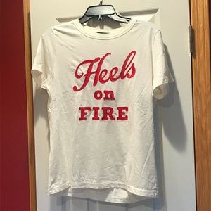 J. Crew “Heels on Fire” T, Size L